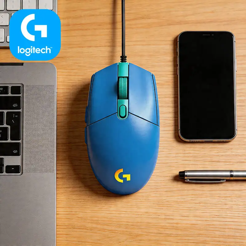 Logitech G102 Prodigy Wired Mouse Lightweight Build RGB Lighting 6 Customizable Keys for Desktop Laptop Gaming Sessions