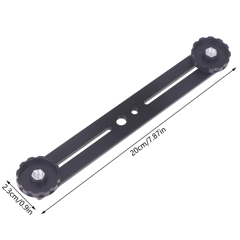 Dual Slot Camera Mount Tripod, 1/4" Screw Extension Bracket for DSLR, Microphone and LED light