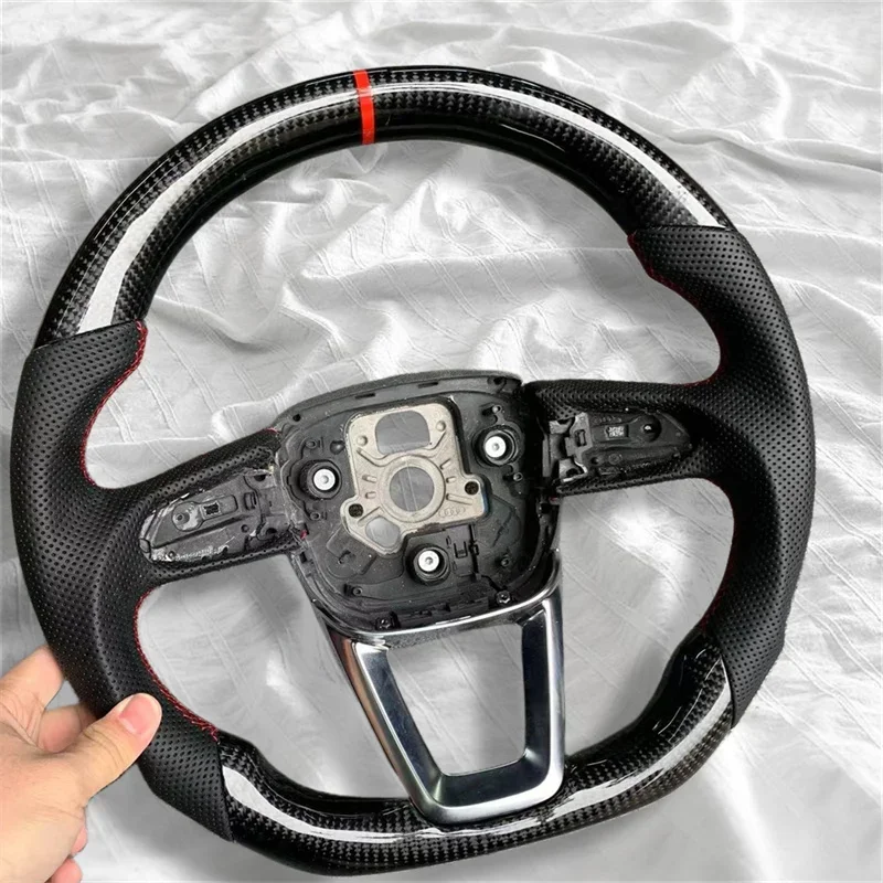 Customization Carbon Fiber Leather Steering Wheel Assembly Autos  Interior Accessories For Audis  A4L A6L Q3 Q7 A3 A5 Q2L A7 A8L