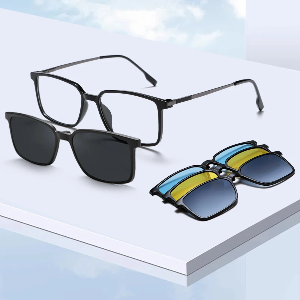 

GREY JACK TR90 Polarized Sunglasses for Women Men Spring Hinges Chic Square Sunglasses Set Lens 6083