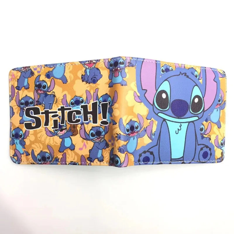 

Disney Kawaii Stitch PU Wallet Cartoon Animation Fashion Simple Waterproof Zipper Coin Purse Foldable Card Bag Birthday Gift