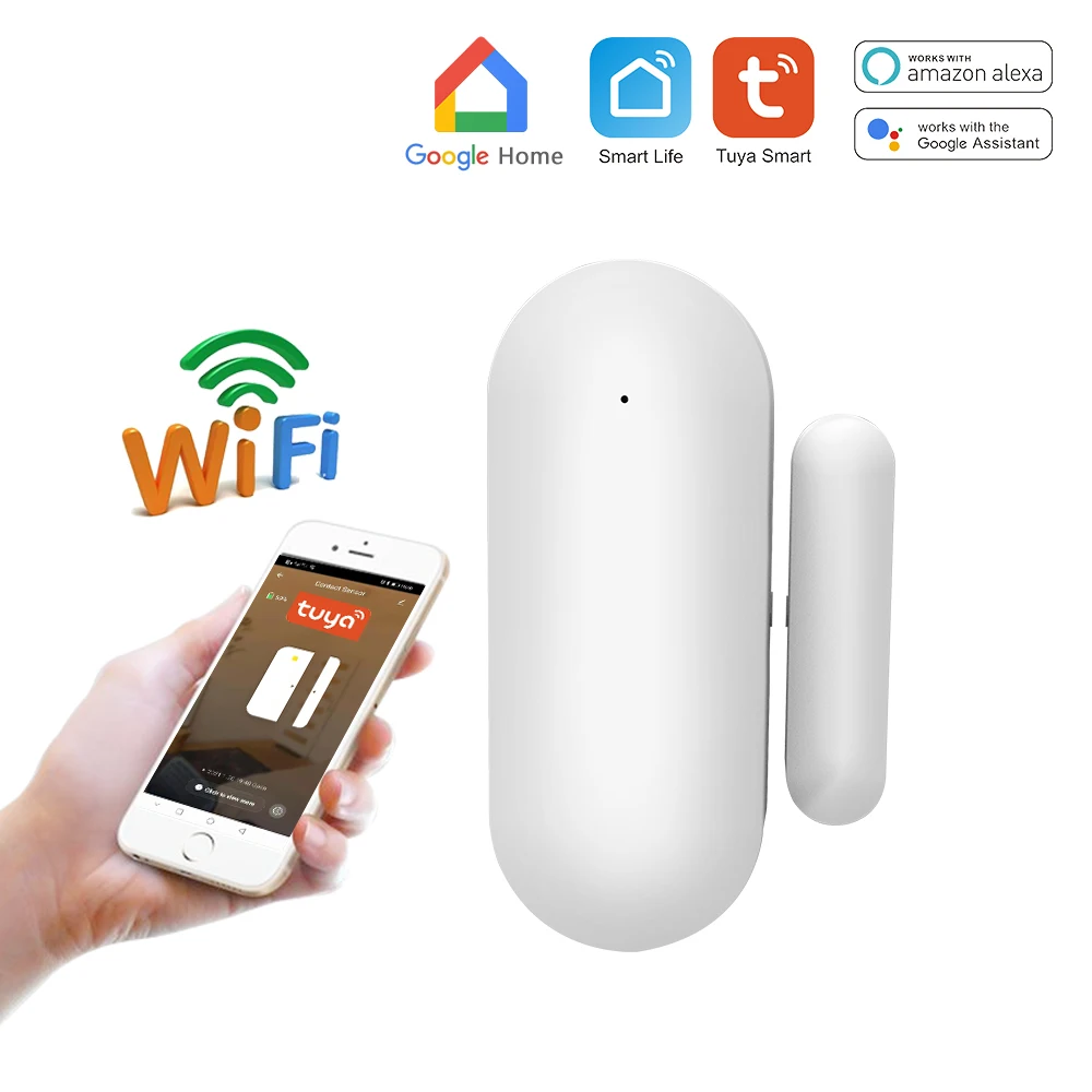 Tuya Smart Home WiFi Door Detector App Notification Window Sensor Security Protection Alert Security Alarm