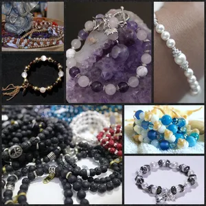 Mehrfarbige Natursteinkörner Aquamarin Tiger Pink Eye Ága Glass Lose Raumkörnchen zum Schmuck DIY Halskettenarmband machen 6 Hauptverkaufswasser Marine Schmuck - №5