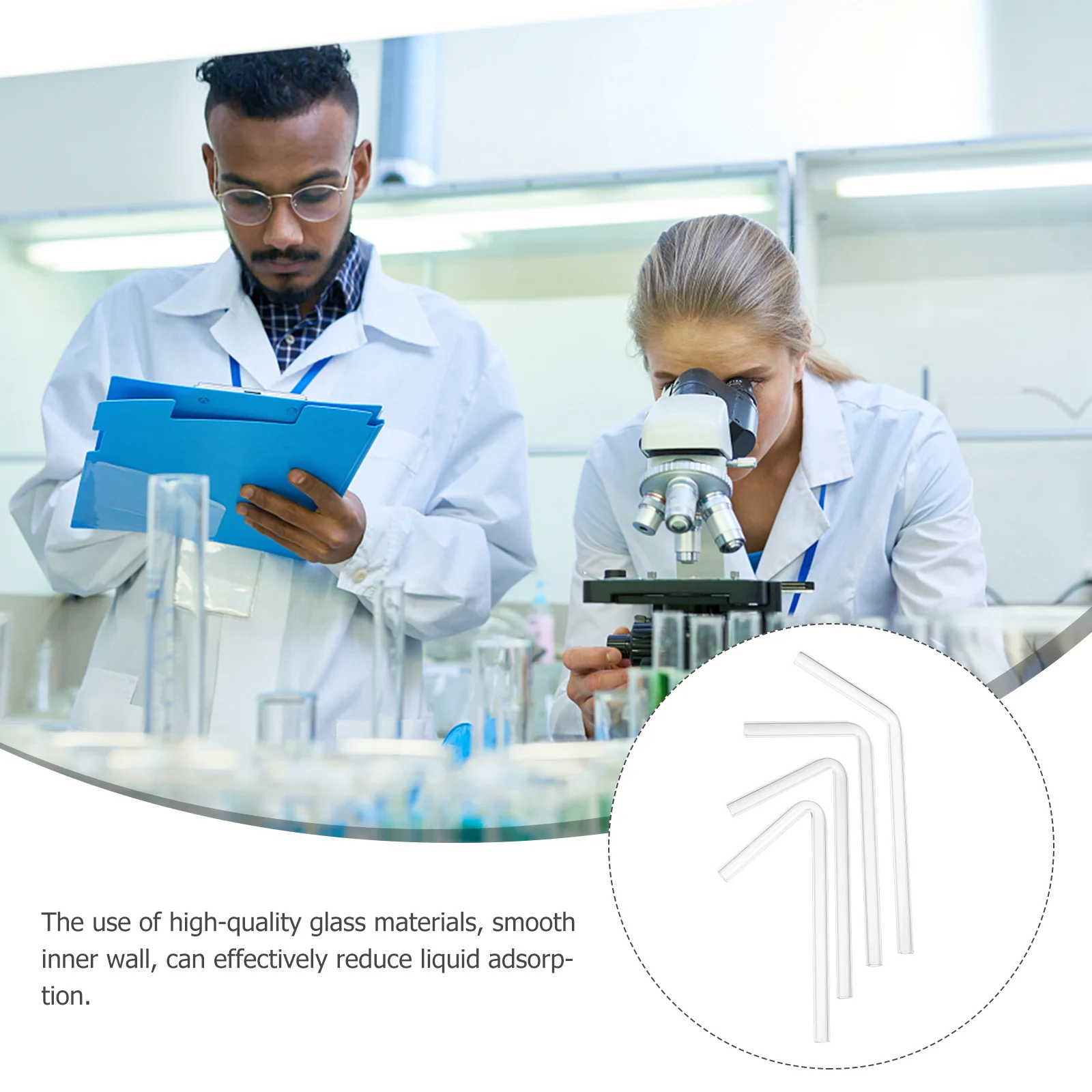 Zestaw 40 szt. szklanych kolbowych złączek 45 60 90 120 stopni, sprzęt laboratoryjny chemiczny, przezroczyste, dokładne pomiarowe rurki szklane