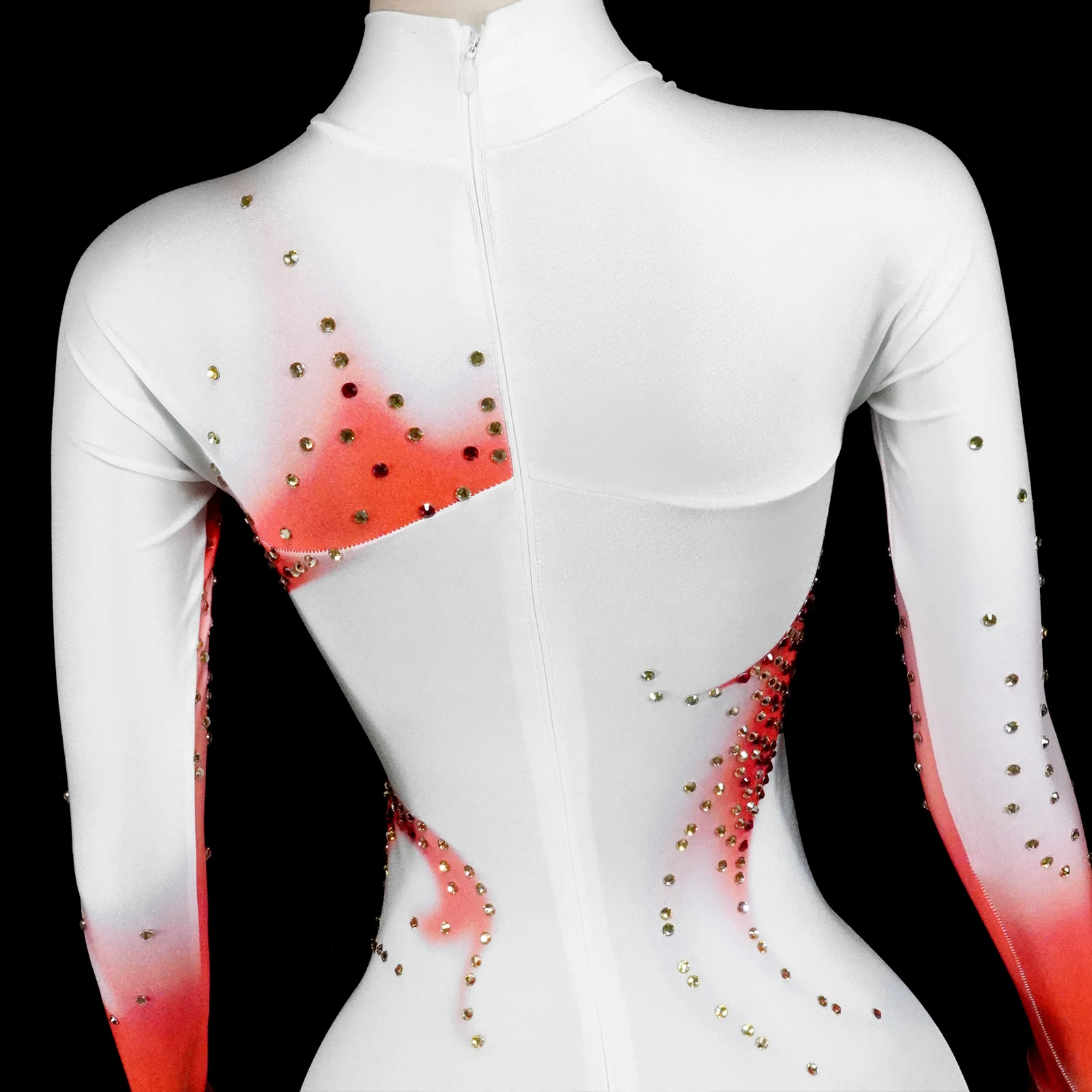 섹시한 풀 다이아몬드 긴 소매 점프수트 여성용 무도회 폴댄서 공연 패션 클럽 의상 사진 촬영용