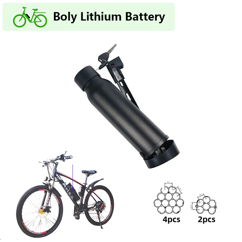 36V 10.5AH Stealth Frame Mounted Backup Lithium Battery Pack Little Bottle Kettle for Hybrid Electric Booster Bicycle 250W 350W