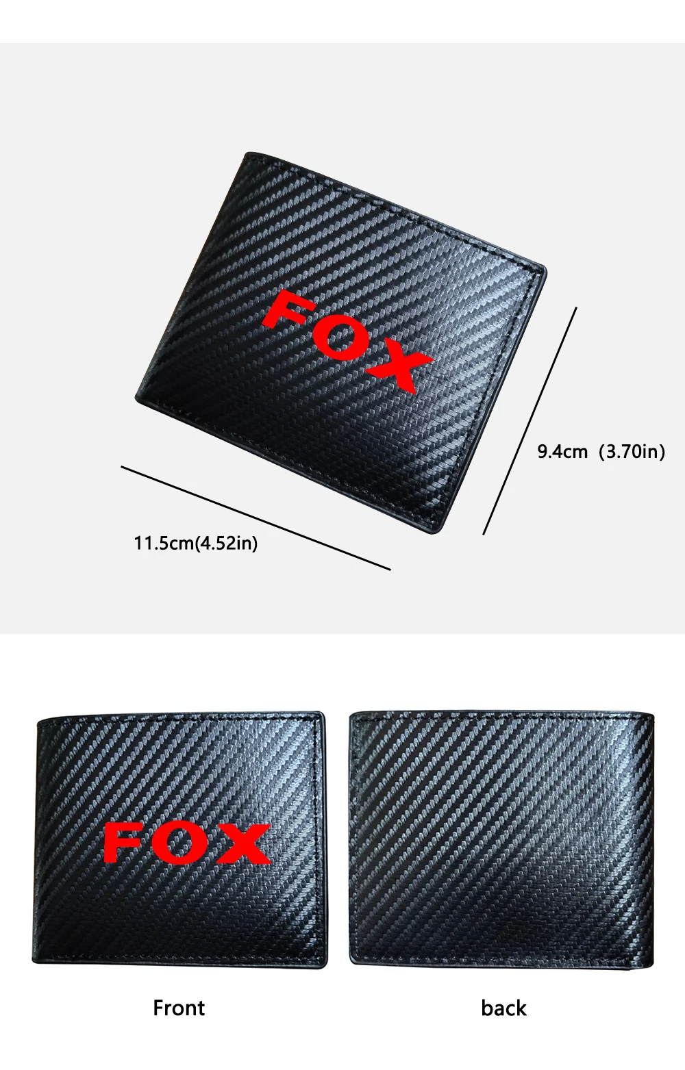 for vw Volkswagen fox car carbon fiber leather wallet Card package car accessories