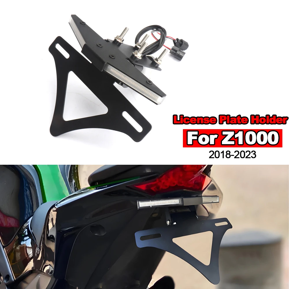 

﻿ Motorcycle Accessories LED Rear Short Tail License Plate Holder Tidy Tailstock For Kawasaki Z1000 Z1000 2018-2023