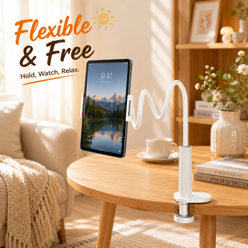 

70cm Long Cantilever Mount, Multi-use Lazy Holder with Stable Clamp Design, All-in-one Support Bracket for Phones and Tablets