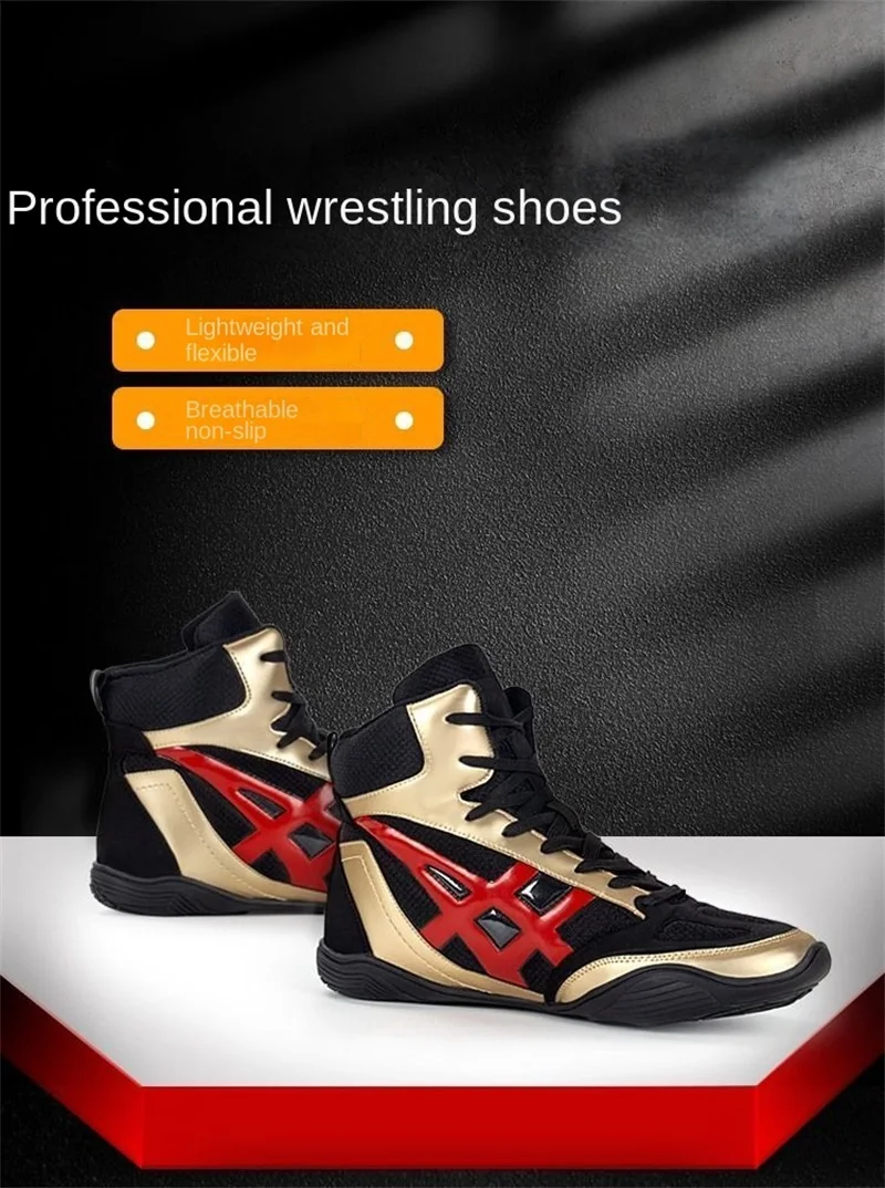 Zapatos de lucha de boxeo profesionales para hombres y mujeres, botas ligeras y transpirables, los mejores zapatos de lucha libre de boxeo