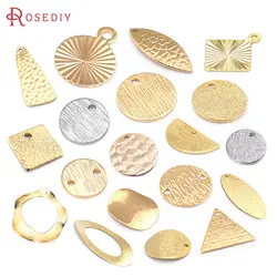 18K Gold Color Brass Striped Round Disk Charms High Quality Diy Jewelry Making Supplies Necklace Earrings Accessories Materials