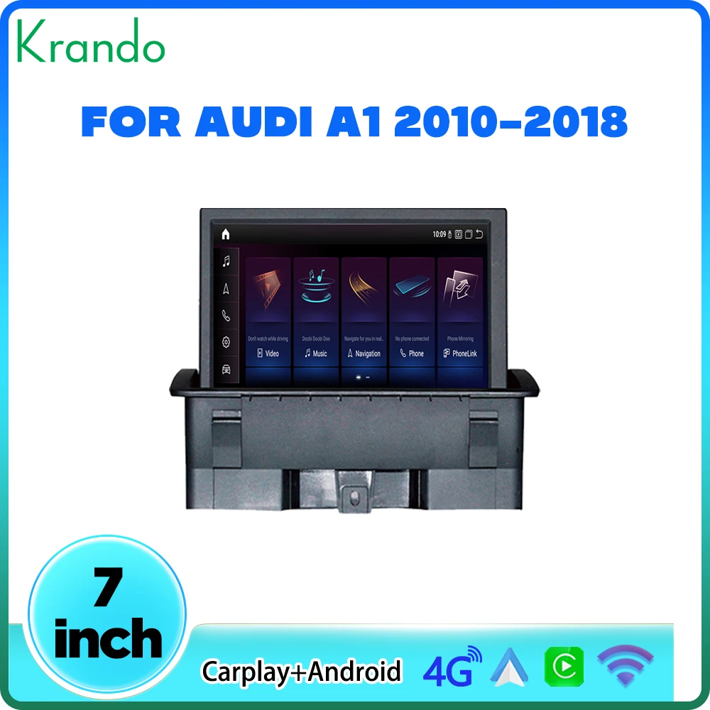 Krando 7 بوصة نظام NBT التلقائي ل AUDIA12010-2018 ستيريو مشغل وسائط متعددة نظام تحديد المواقع والملاحة CarPlay