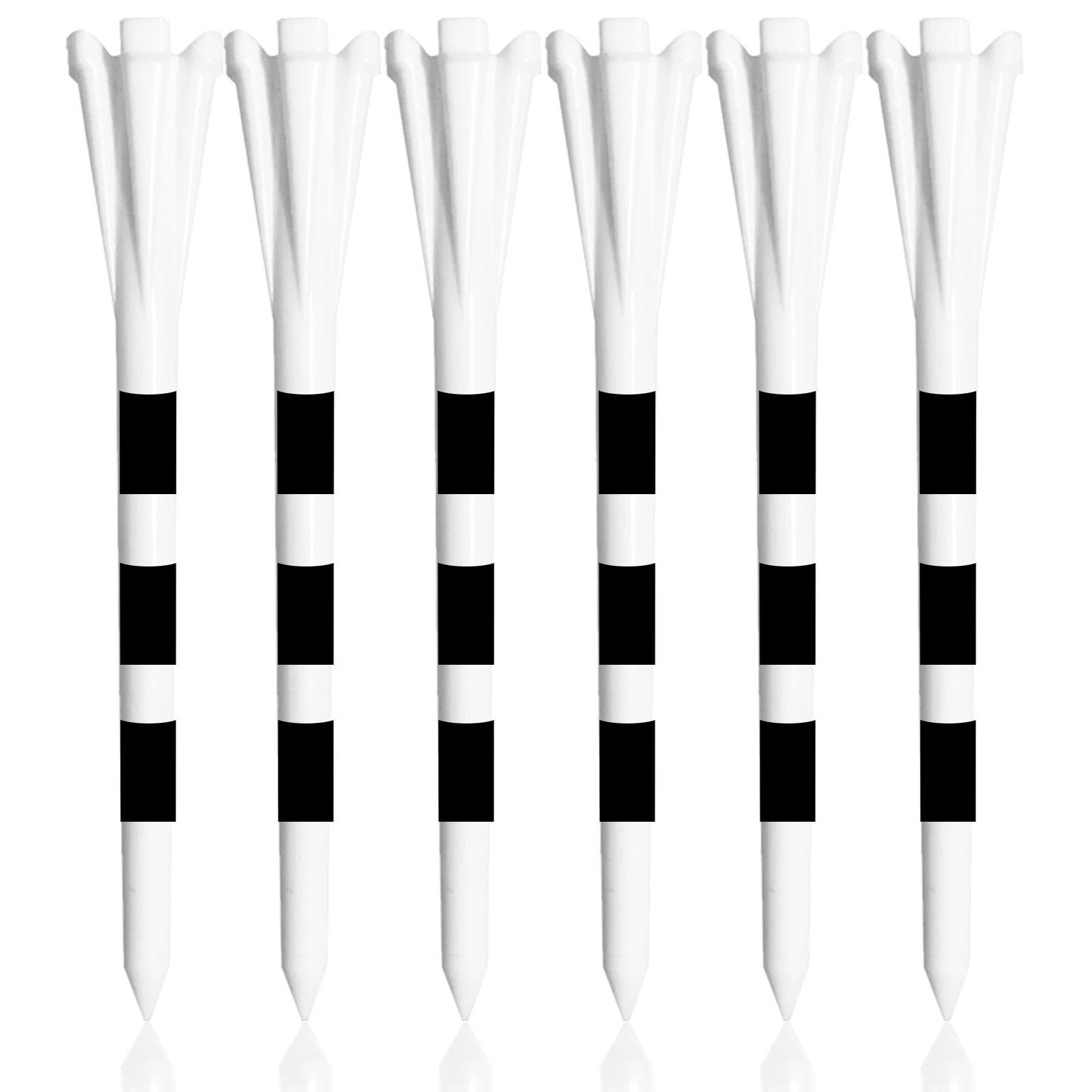 Golf Tees Plastic Onbreekbaar 5 Gaffel Hoofd Tee met Streep Markers 50 stks, 83mm70mm Lange Bal Houder Lage Wrijving Minder Weerstand