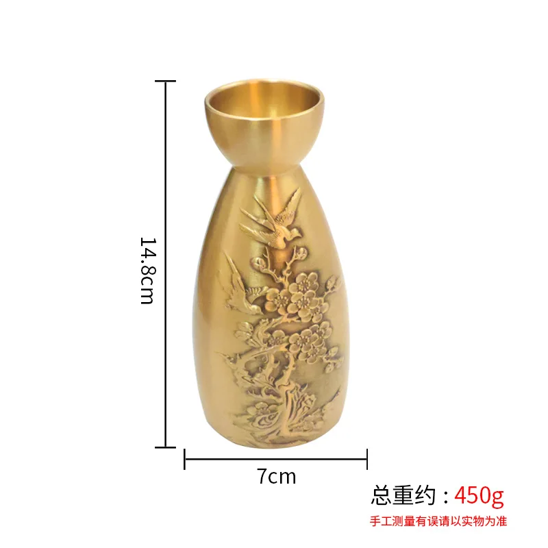 Plum Blossom Magpie Wine Divider Brass Relief Copperware Home Living Room Office Decoration Ornament