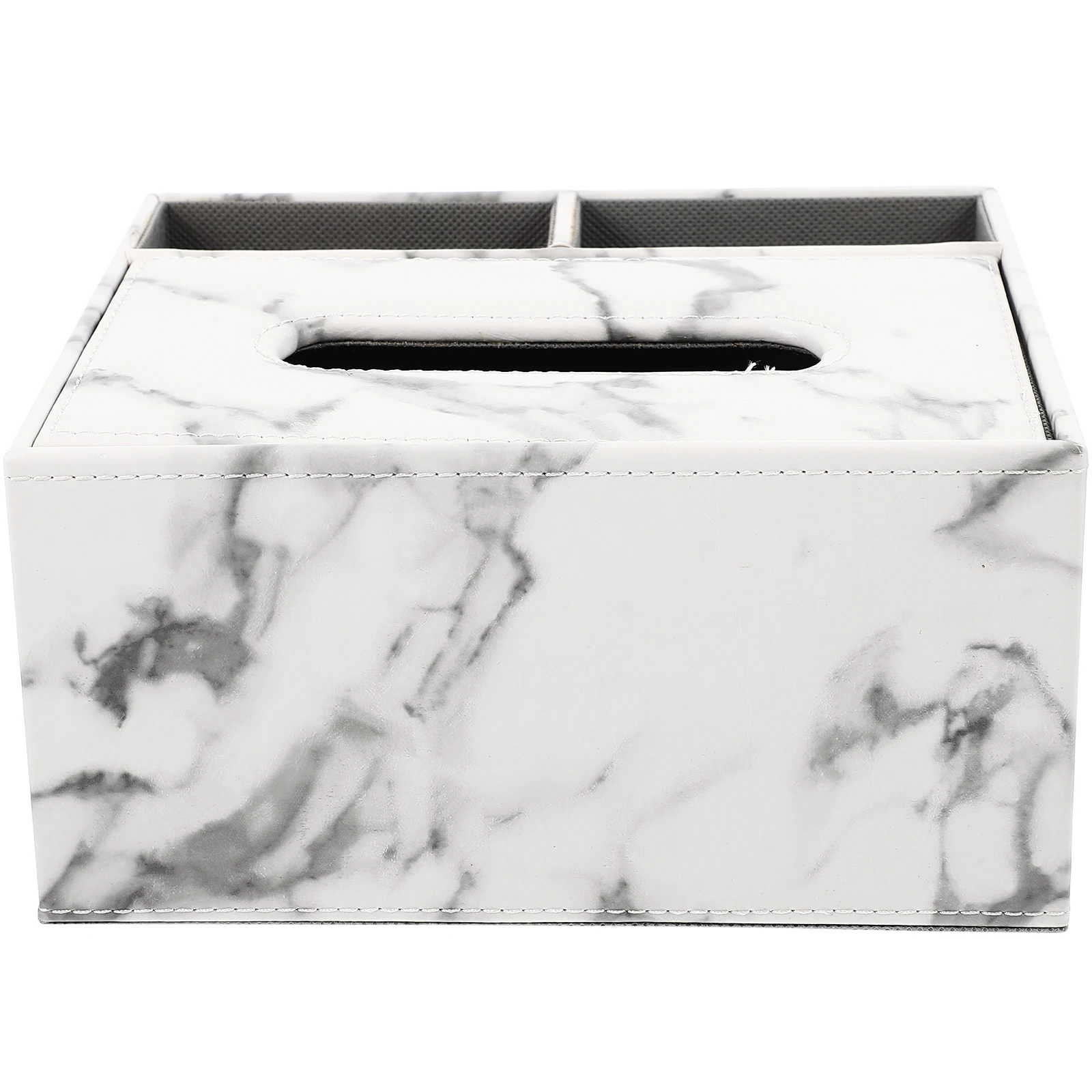 

Marble Pattern Tissue Box White Colored Paper Dispenser Multi functional Storage Holder Rectangular Box Cover Home Bathroom