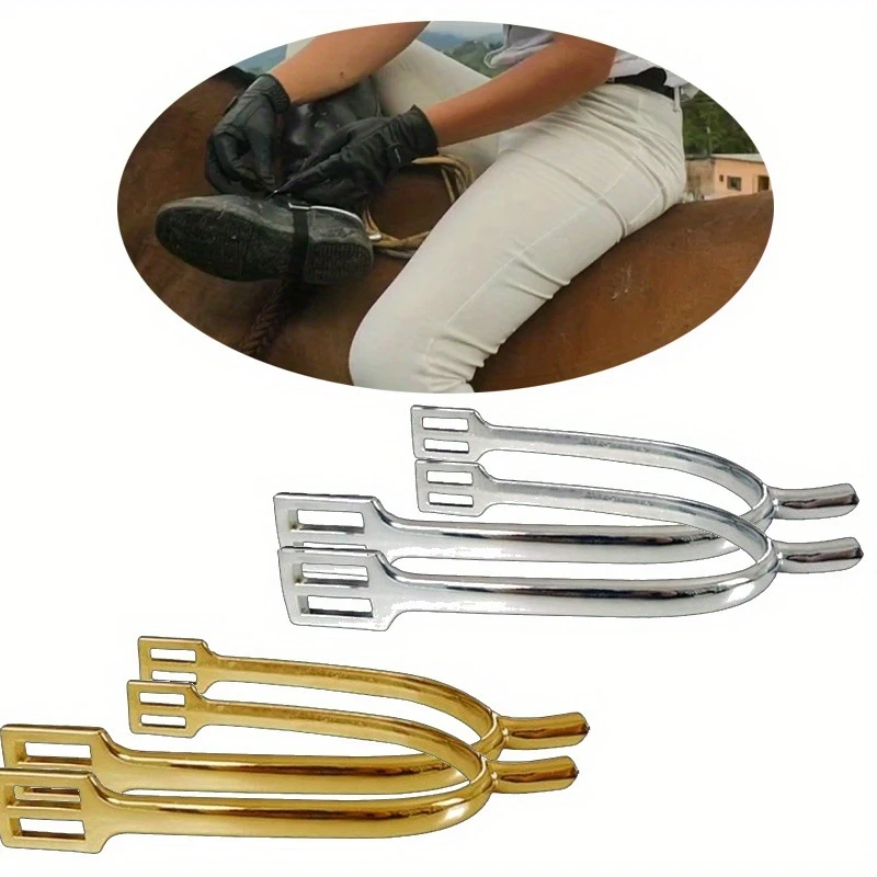 

English Horse Spurs Pair Men Women Equestrian Riding Equipment Heel Spurs for Training & Competition Adjustable Straps