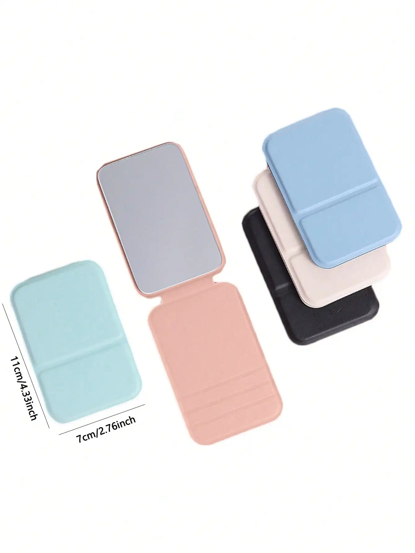 Portable Folding Mini Makeup Mirror Set 1/5pcs Compact Travel Size Handheld Standable Pocketable Gift for Girls Ladies Beauty Lo - view 2