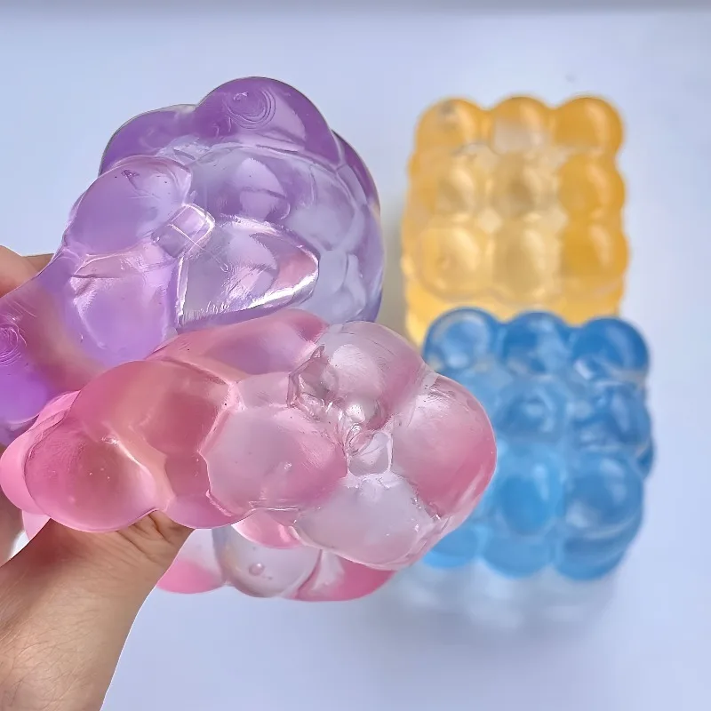 Bright Soft Colored Cubic Maltose Squishy Fidget Toy Lovely Fun Squeeze Anti-Stress Calming Sensory Decompression Plaything
