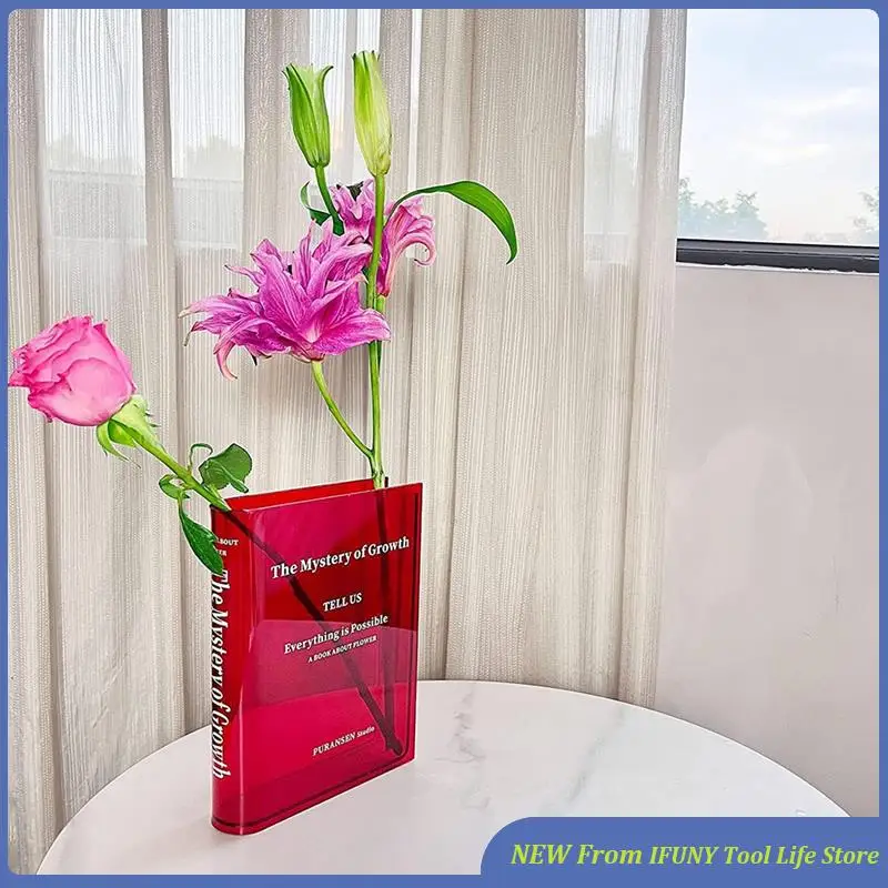 

4-х предметная акриловая книжная ваза, простая цветочная композиция для гостиной, украшения для проживания в семье, новые украшения