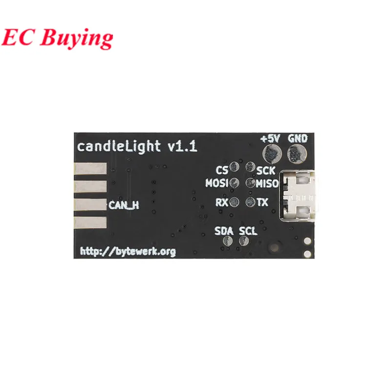 CANdleLight – Module USB vers Can, Assistant de débogage, analyseur de Bus, taux de données 1Mbit/s, carte de développement de Conversion 5V, 2 pièces/1 pièce