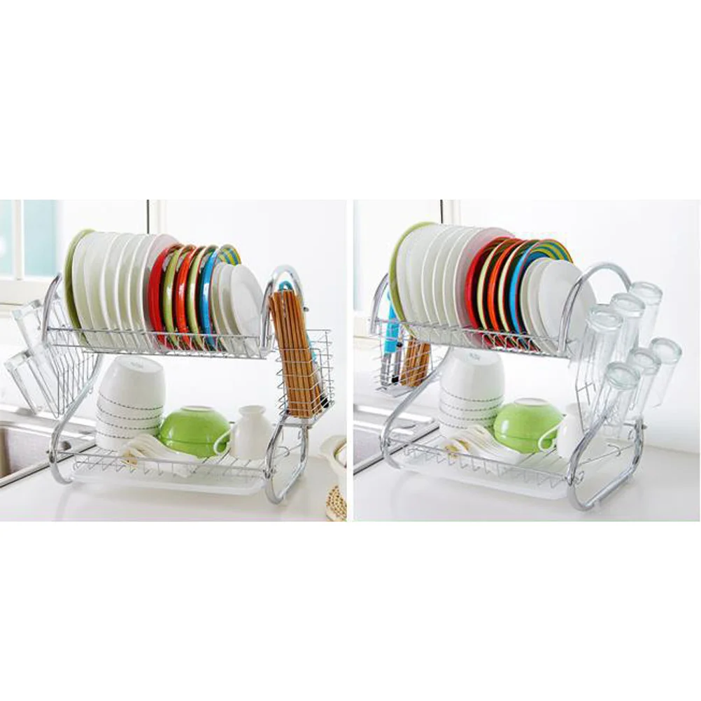 Egouttoir-a-vaisselle-double-couche-en-acier-inoxydable-45x25x39cm-gain-de-place-organiseur-pour-tasses-et-couverts