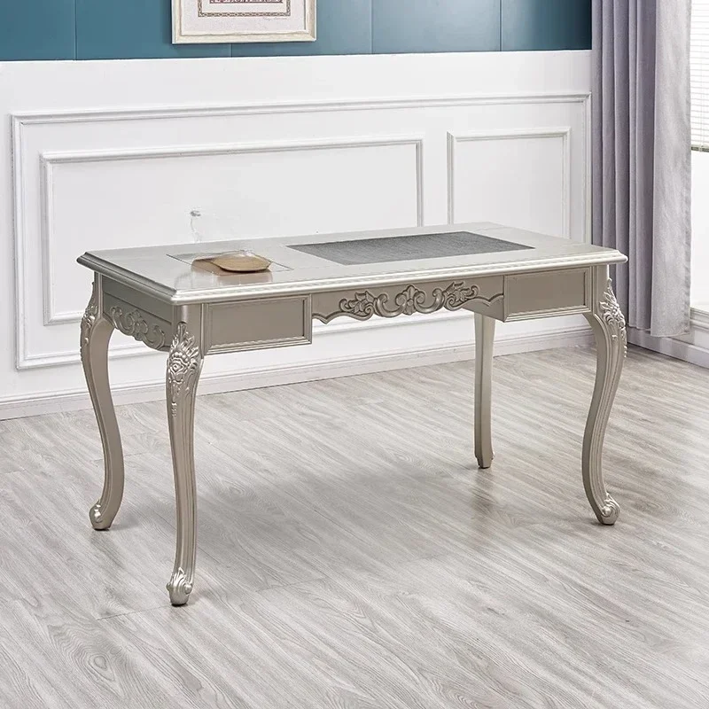A  American tea table champagne silver tea table one body living room home balcony solid wood tea table