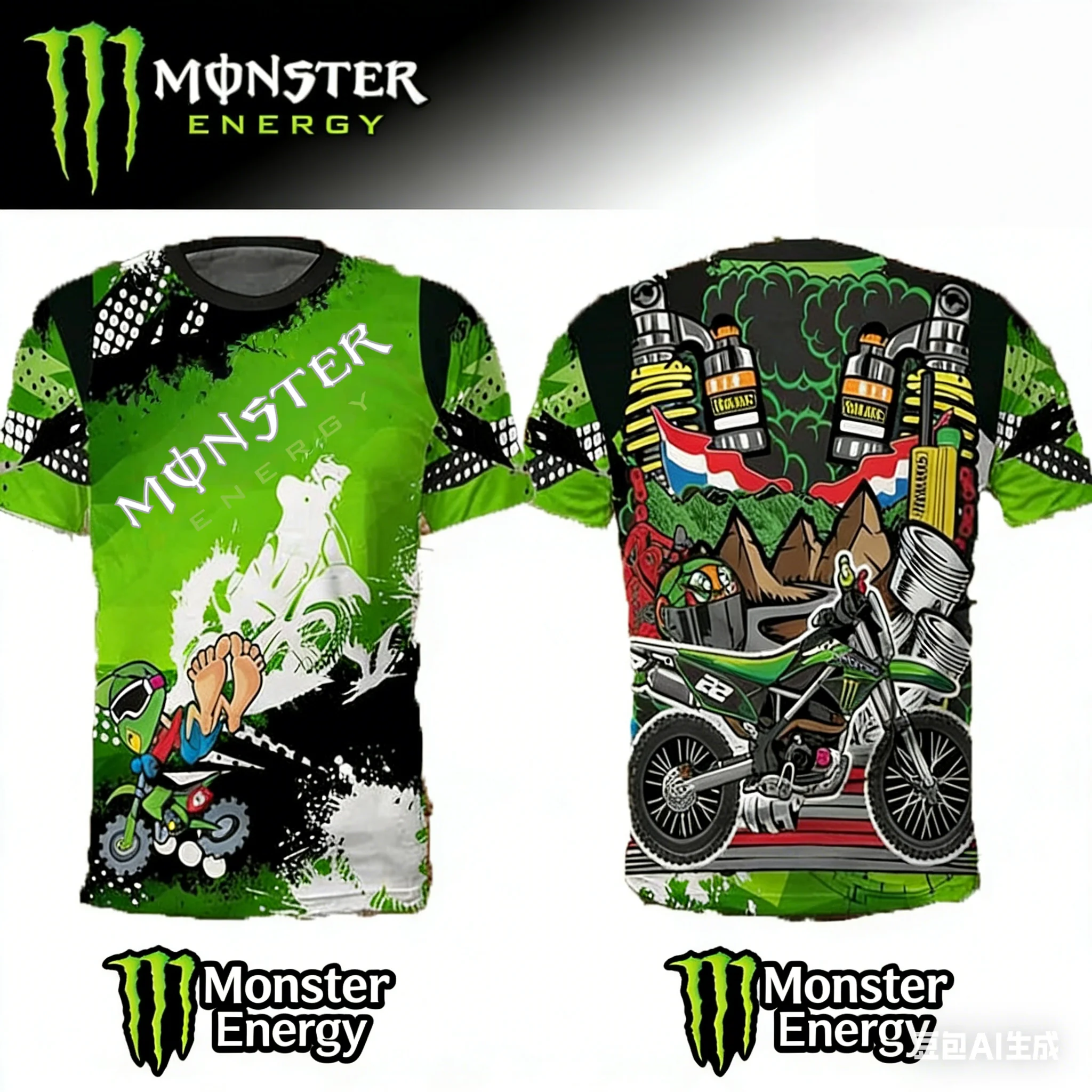 

Незаменимый предмет для любителей мотоциклов! Футболка Monster Energy с полноцветной 3D-печатью, быстросохнущая спортивная одежда.