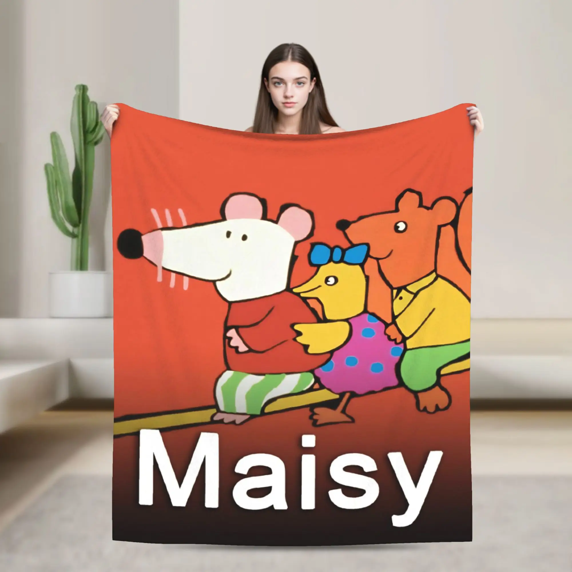 Super Soft Maisy Mouse Throw Blanket Premium Fleece Flannel Lightweight  Bed Blanket Cozy Fluffy Bedspread All Season Use