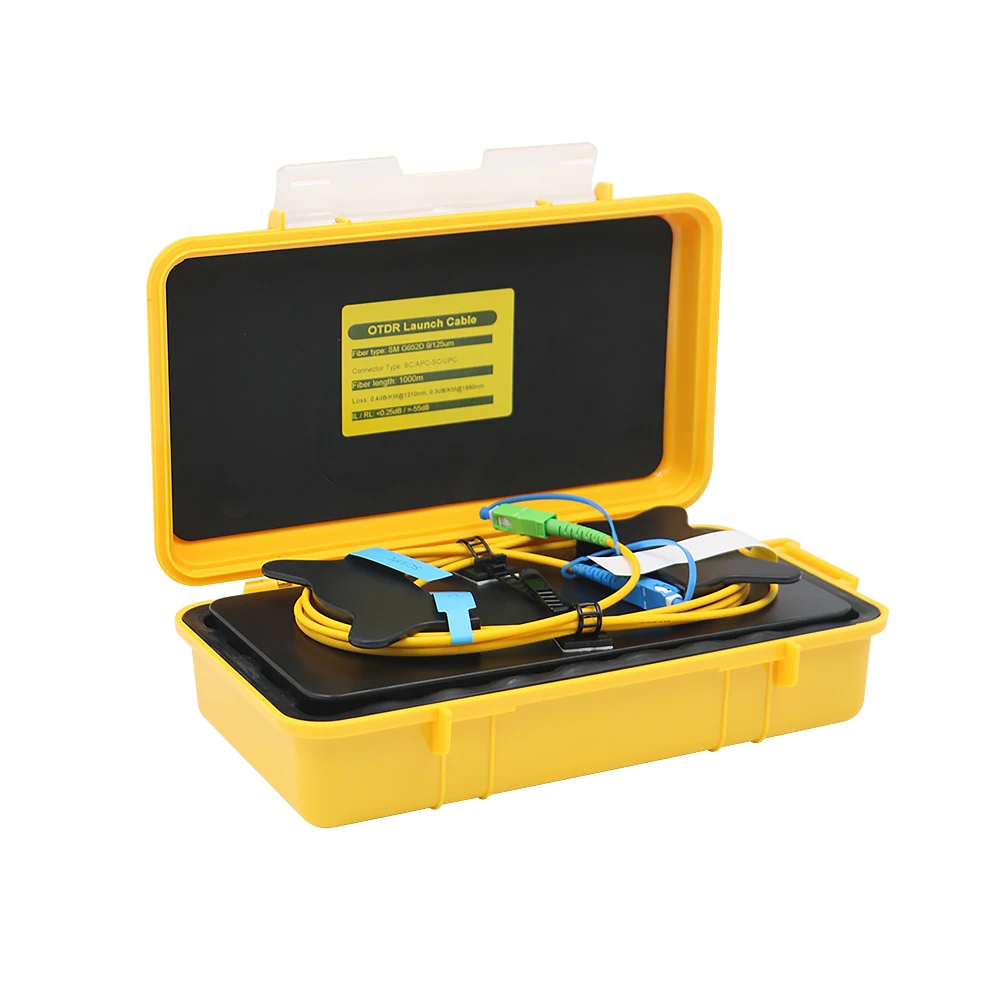SM MM Fiber Optic Ring OTDR Launch Cable Box 500m 1km 2km FTTH Network Maintenance-Featuring SC LC FC Connectors G652D UPC