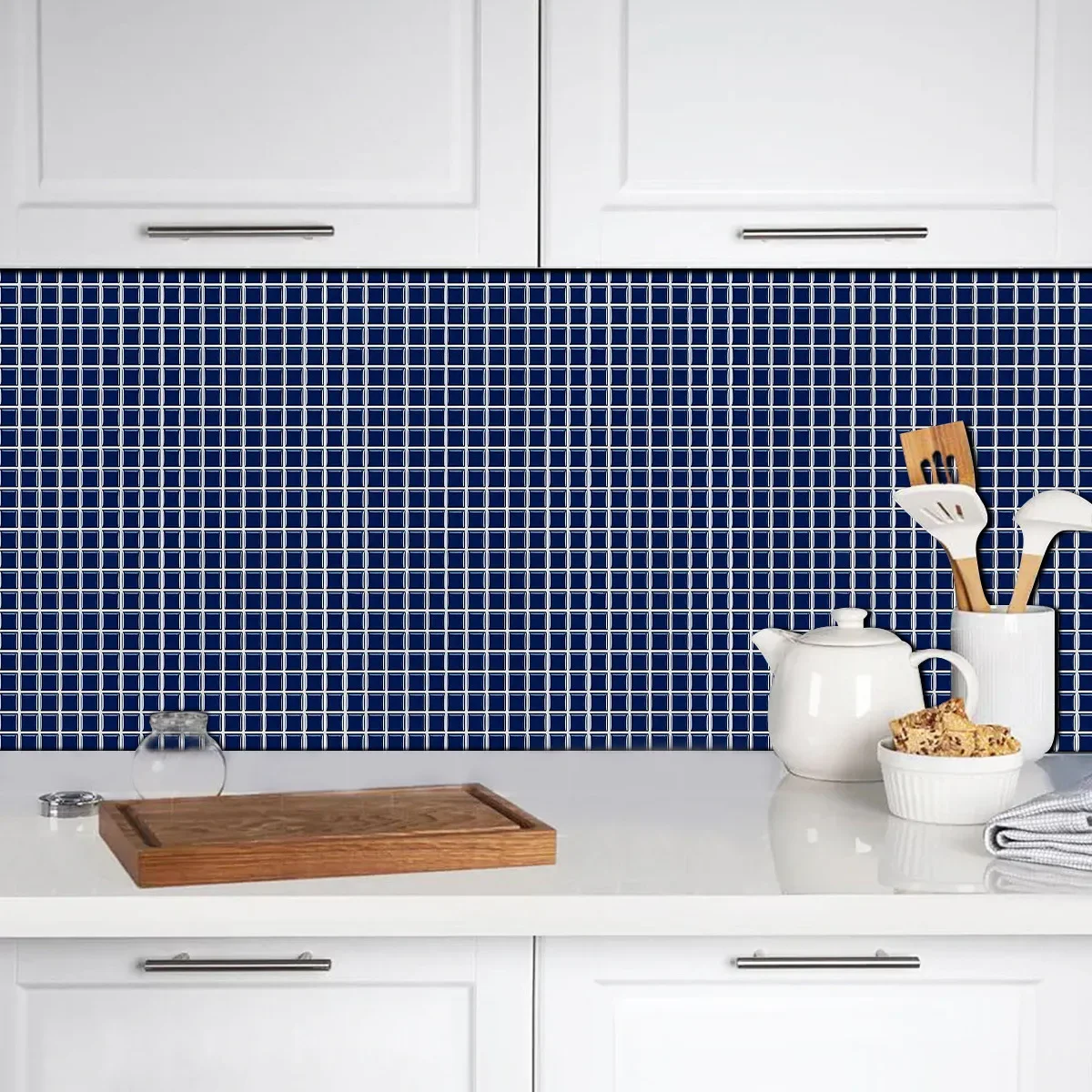 25.4cm Waterproof Vinyl Tiles Marble Textured Surface Wallpaper, 3d Mosaic Wall Stickers For Kitchen Home Decor For South Africa