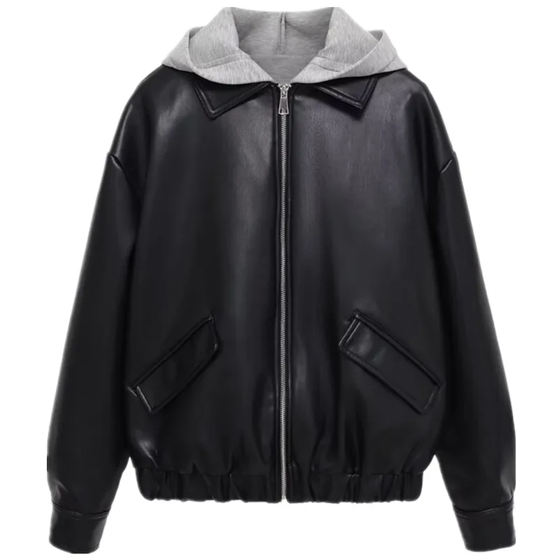 خريف 2025 معطف Jaet نسائي متعدد الاستخدامات ذو تأثير جلدي وصل حديثًا معطف Sle طويل Sve بسحاب للإغلاق #5