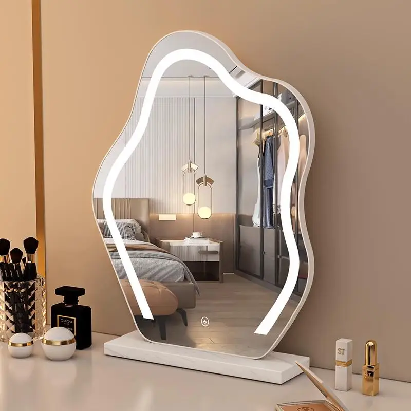 YFY Makeup Mirror, Desktop Desk Dressing Mirror with Light, Luxury Premium Smart Mirror, Master Bedroom Vanity Mirror