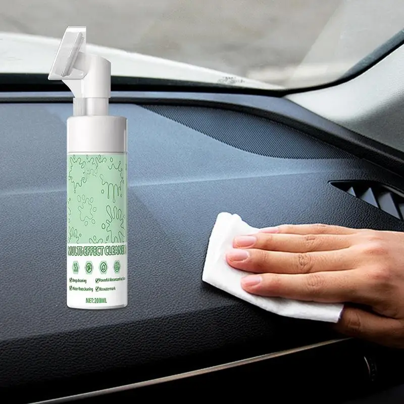 Car Interior Foam Cleaner 6.76oz Vehicle Interior Cleaner No Need To Wash Artificial Leather Seat Decontamination Ceiling Cloth