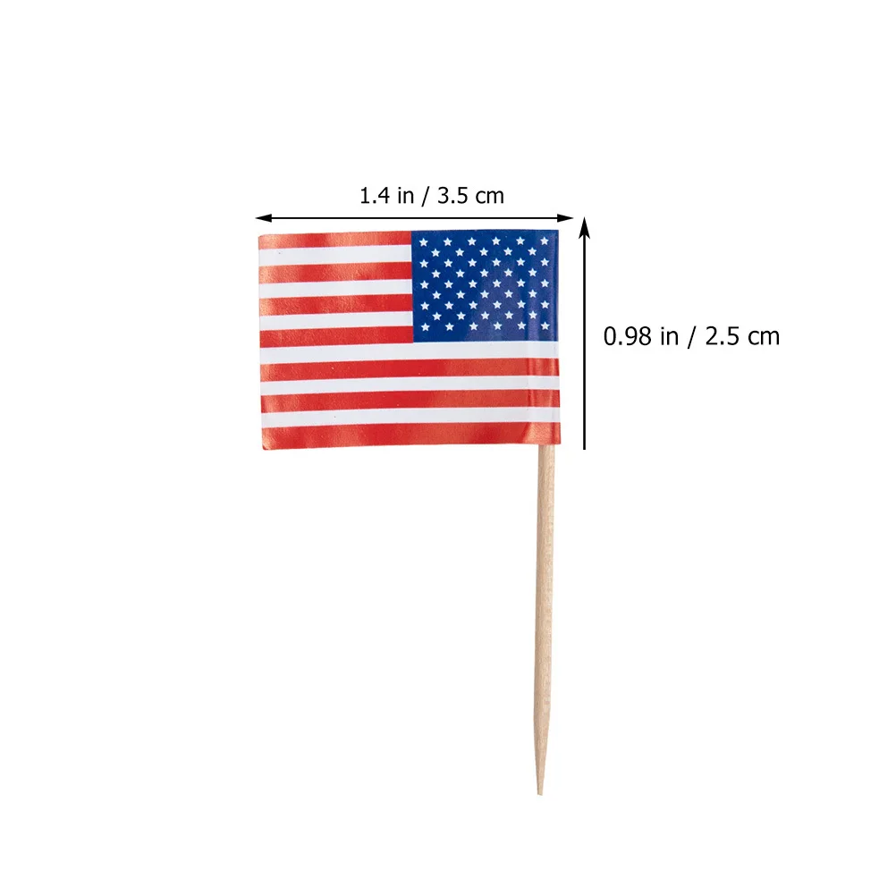 200Pcs Toothpick Flags Wooden Cake Decorative Flags Party Cake Picks Cupcake Sticks Dessert Cocktail Picks Dessert Topper