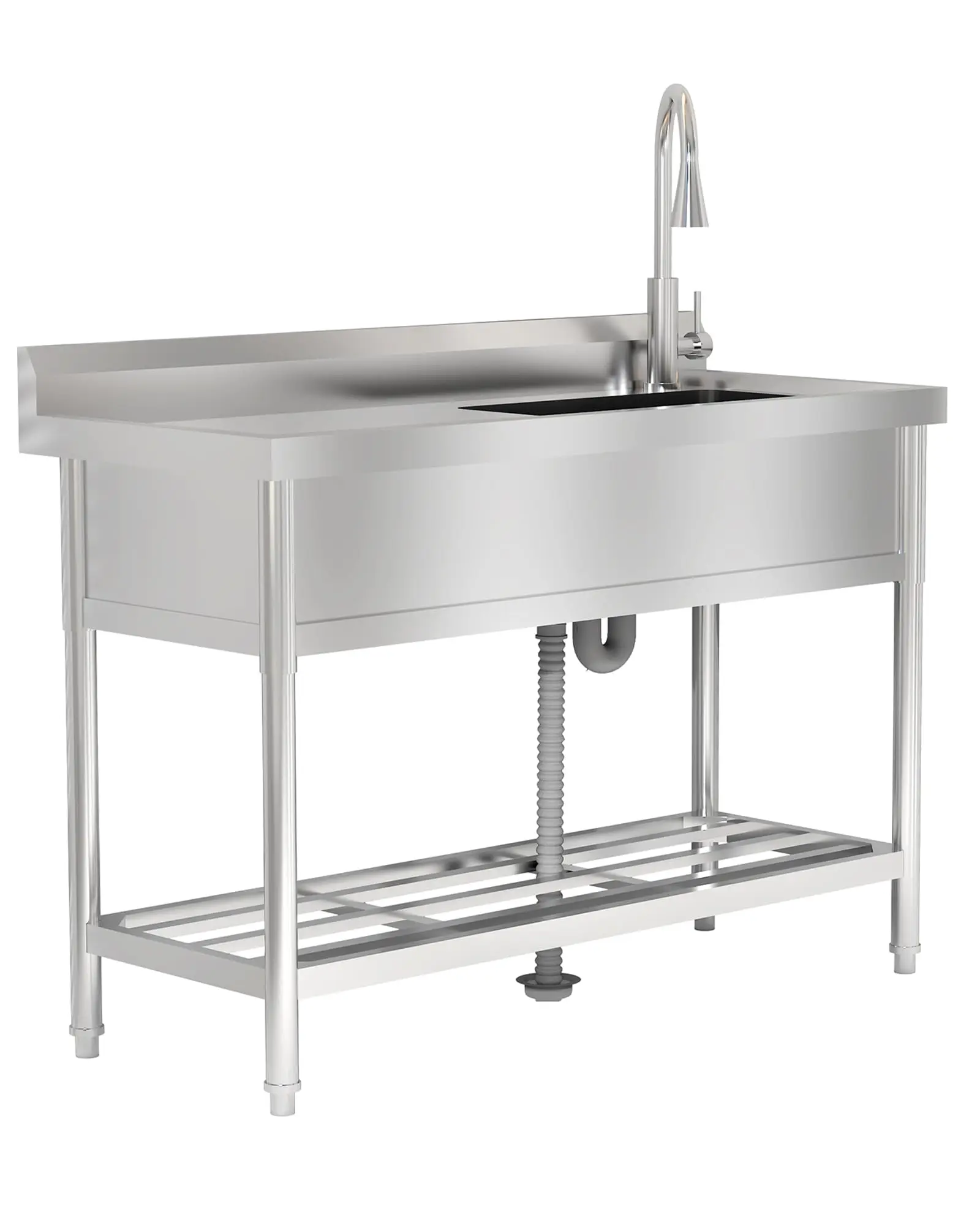 

Кухонная мойка 47×20×37 дюймов с одной чашей и выдвижным смесителем, рабочая станция для прачечной, гаража, сада