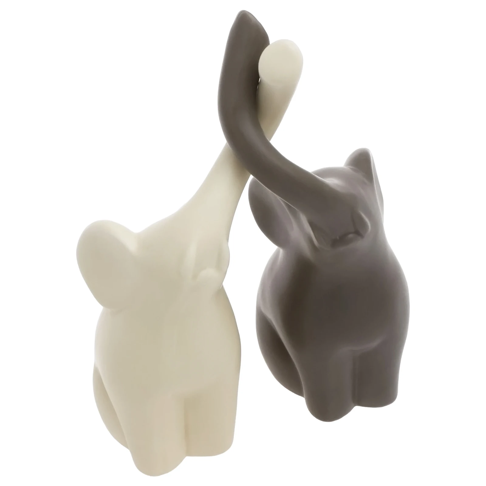Liebevolles Elefantenpaar Statue Figur 7'' Moderne Keramik-Skulptur Elefantenpaar Ornamente Valentinstag Hochzeitsgeschenke