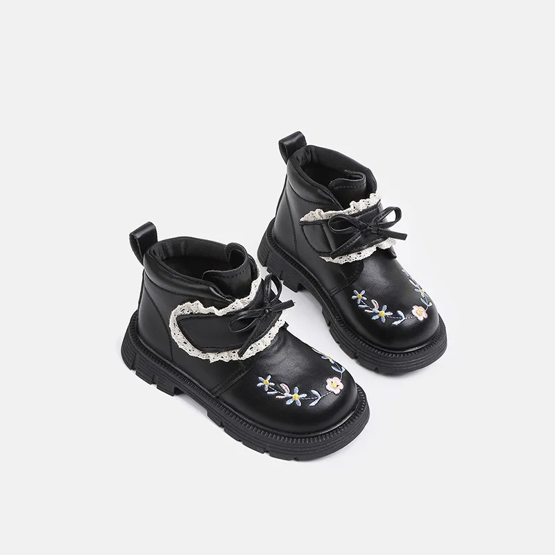 

Girls Winter Boots 2026 Princess Short Boots Kids White Leather Shoes Waterproof Ankle Boots For Toddler Outdoor Shoes