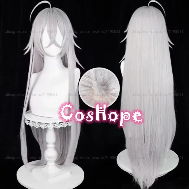 Under taker cosplay wig 90cm long straight silver white wig anime cosplay wig heat resistant synthetic wigs