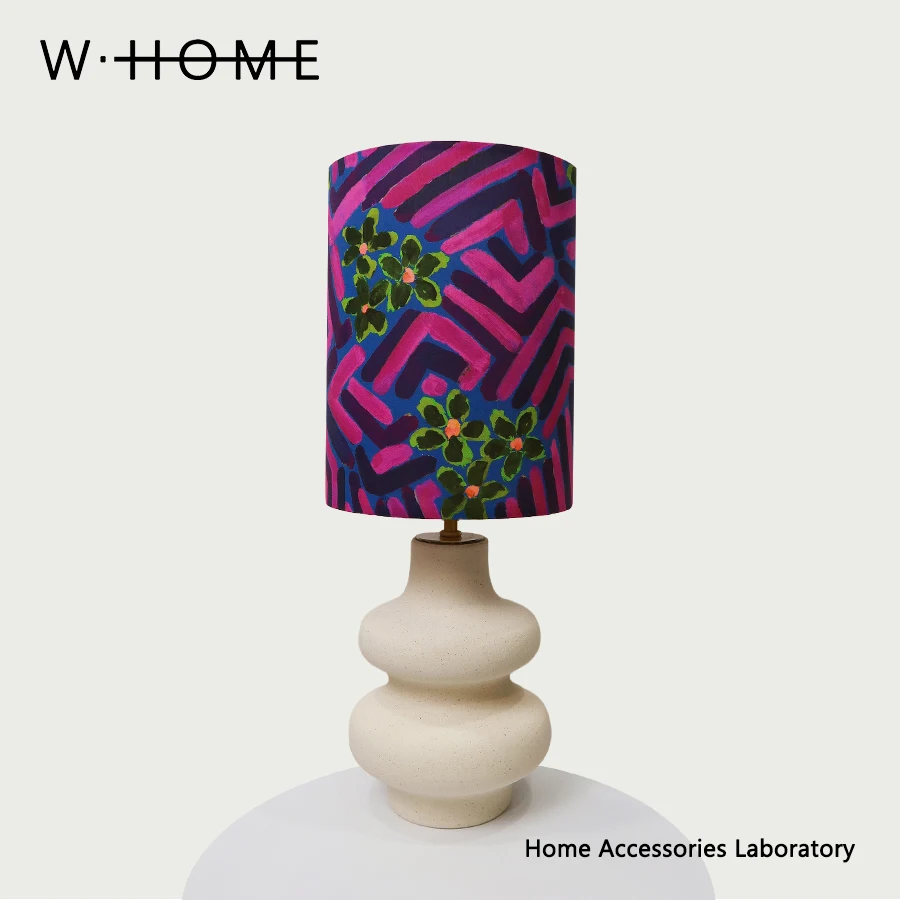 

Double Round Fabric Desk Lamp Imported Liberty Fabric Creative Vintage Atmosphere Lamp Gift Lamp