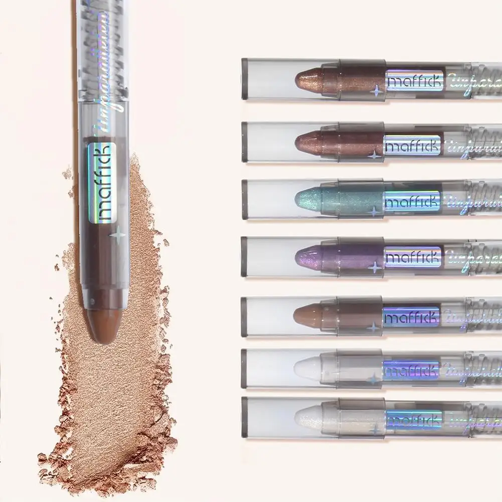 スモーキーダークブラックアイシャドウペンシルスティック 10 パール光沢のある色防水パール光沢のあるグリッターアイシャドウハイライターペン