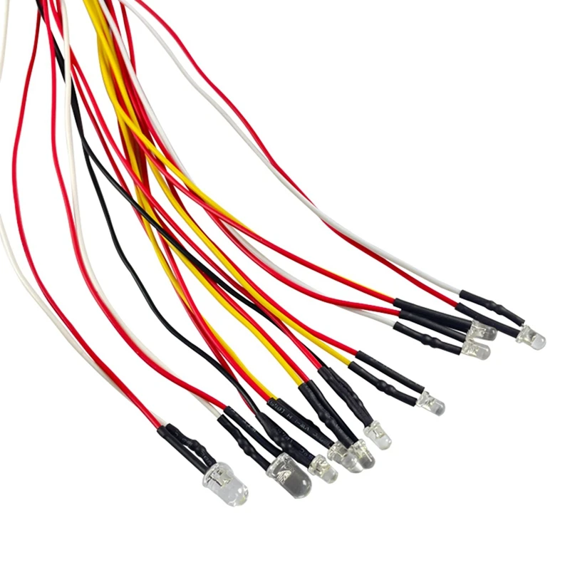 10 LED Light 2 Red 4 Yellow 4 White For WPL D12 D42 1/10 RC Car Upgrade Parts Accessories