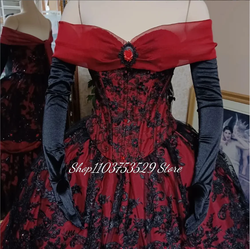 Burgundy Gothic Vintage Prom Dress Medieval Victorian Pleated Tutu 2024 Lace Up Corset Masquerade Evening Party Dressses