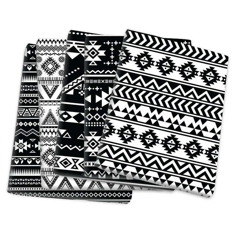 

Ткань из холста с геометрическим принтом черно-белой серии для сумок, скатертей, одежды, пошива платьев, дизайна, рукоделия, продажа на метры