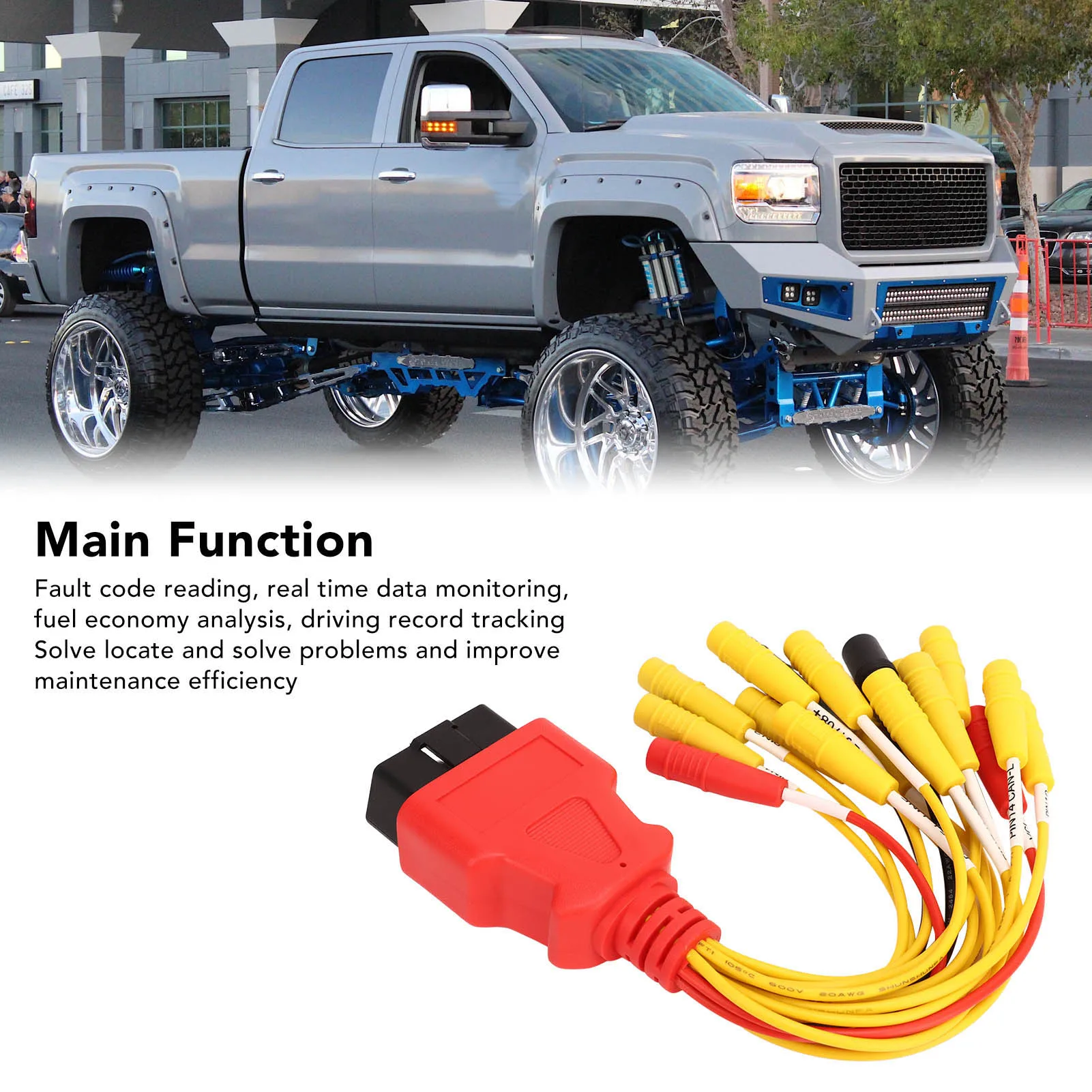 

OBD2 16-контактный диагностический кабель Универсальный проводной соединительный кабель Диагностический интерфейс тестирования мощности Кабель обнаружения компьютера