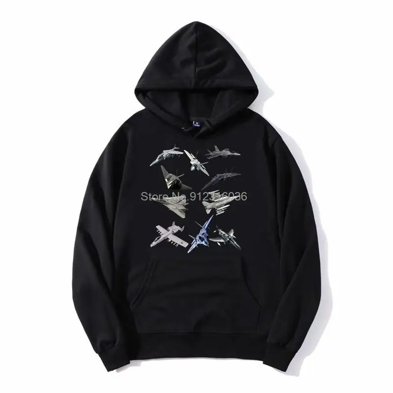 F22 Raptor F18 Hornet F4 Tomcat F35 F15 F16 F117 A10 F4 Hoodie Men Unisex Hooded Sweatshirt Hip Hop Oversized Sweter Streetwear