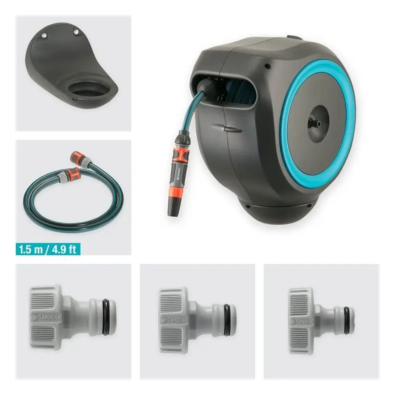 Garden automatic recycling water pipe truck, telescopic watering water pipe reel, wall-mounted water truck