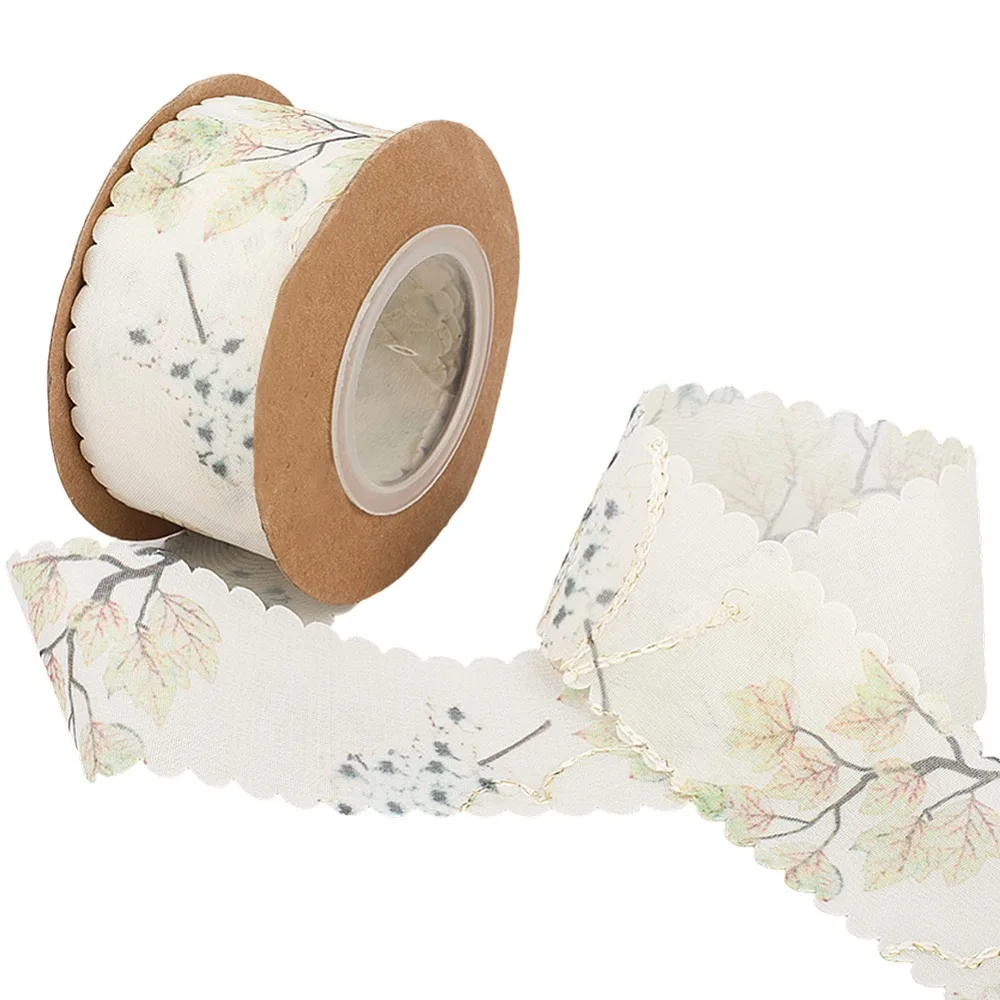 Polyester Ribbon Tree Pattern for Cloth Dress Sewing Accessories Beige 1-1/2~1-5/8 inch(38~40mm)