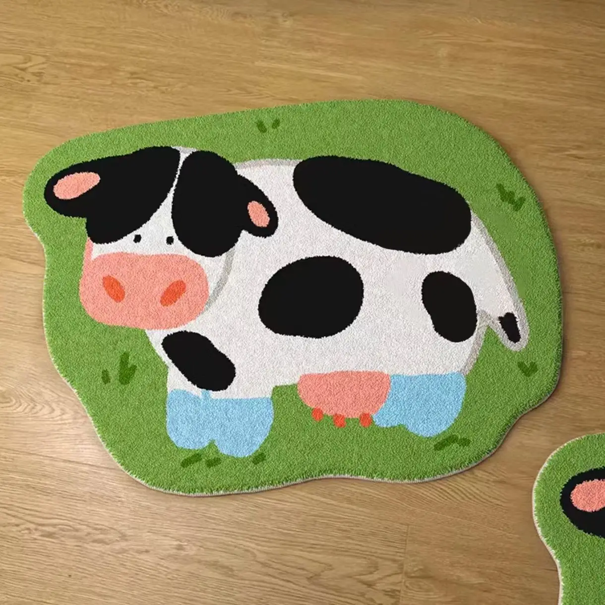 

VIKAMA Cute Cow Rug - Bedside Rug for Children's Room, Bedroom, Soft Floor Mat for Bathroom and Toilet Entrance, Home Decoration