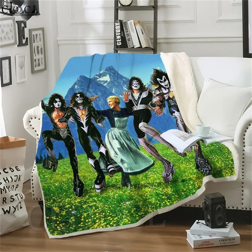 

Двухслойные одеяла для кроватей, рок-группа KISS, 3D одеяло, пушистое одеяло для взрослых, постельное белье для мальчиков и девочек, модное дорожное одеяло