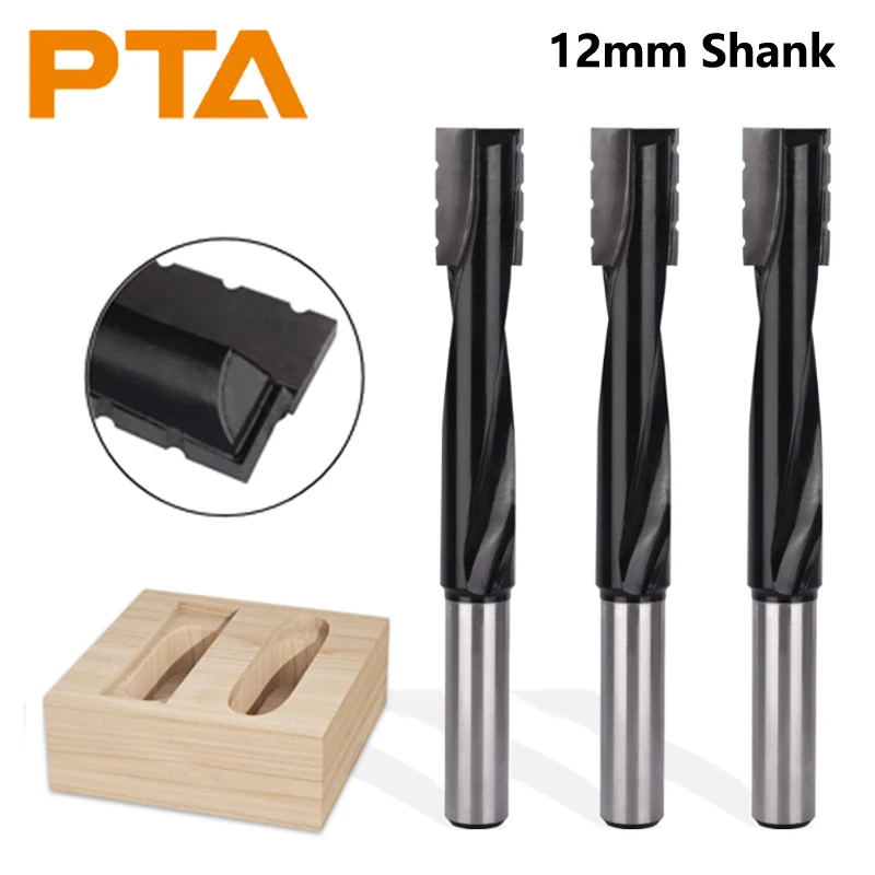 12MM Shank Spiral Cleaning Bottom Bits Woodworking Milling Cutters for Wood Bit Face Mill End Mill Carbide Cutter